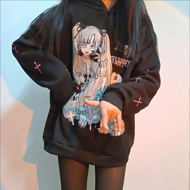 Anime Emo Girl 'Just Disappear' Women's Hoodie-Kawaii Dream