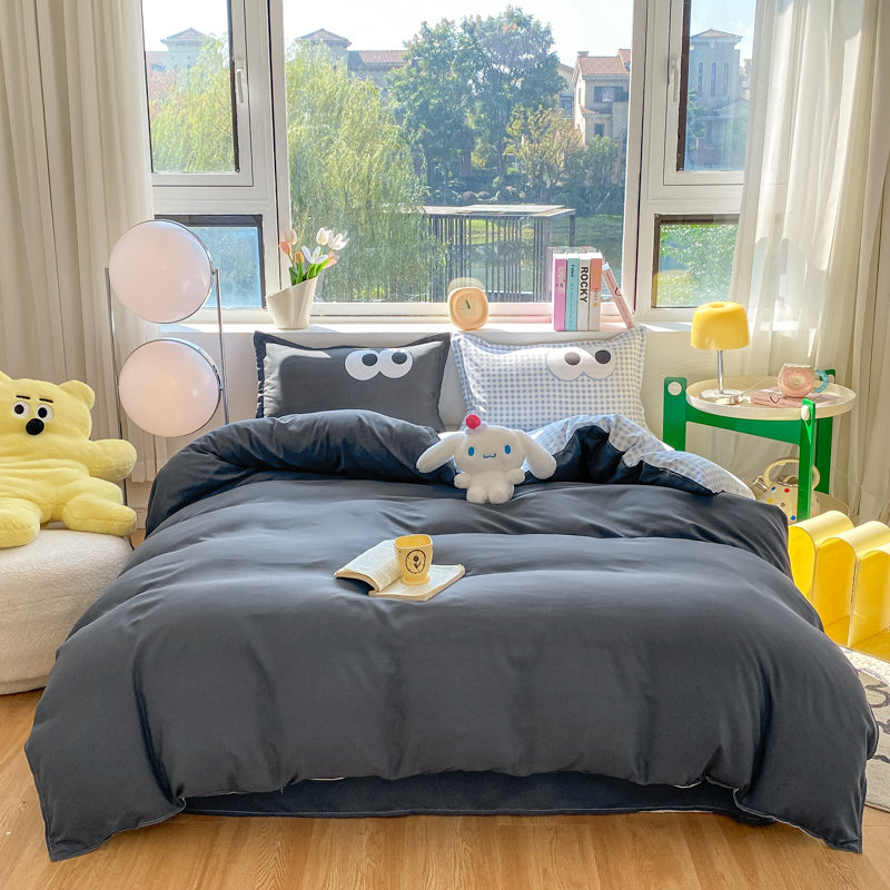 Baby Blue Gray Purple Bedding Set Collection-Kawaii Dream