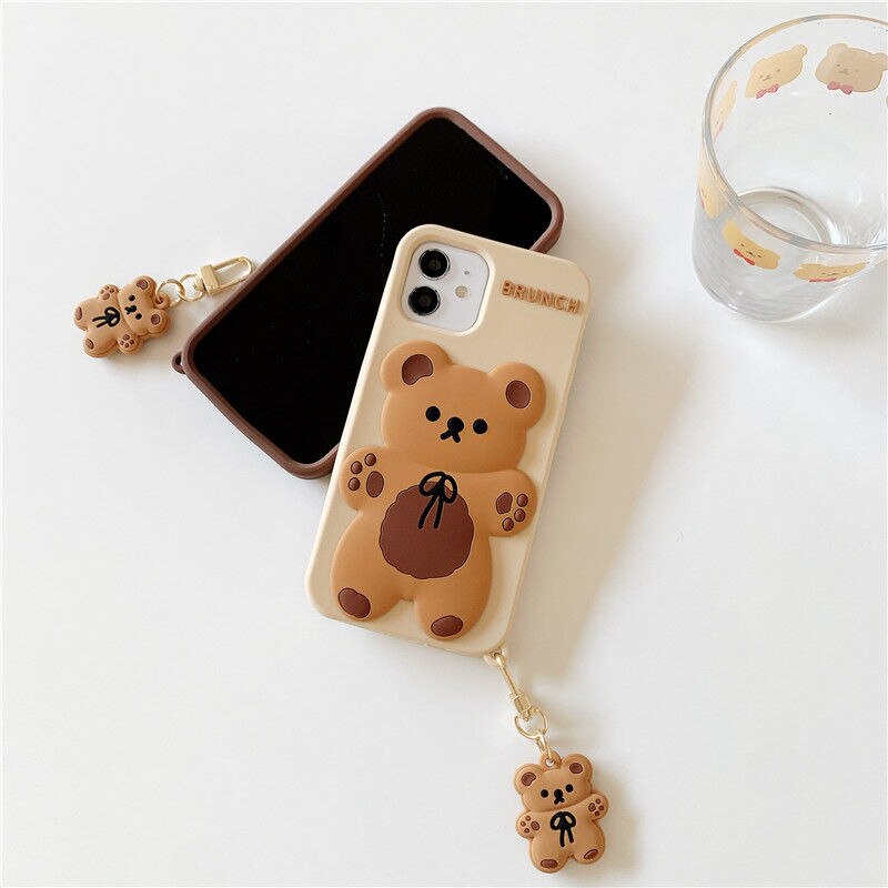 Brunch Bear iPhone Case with Charm-Kawaii Dream