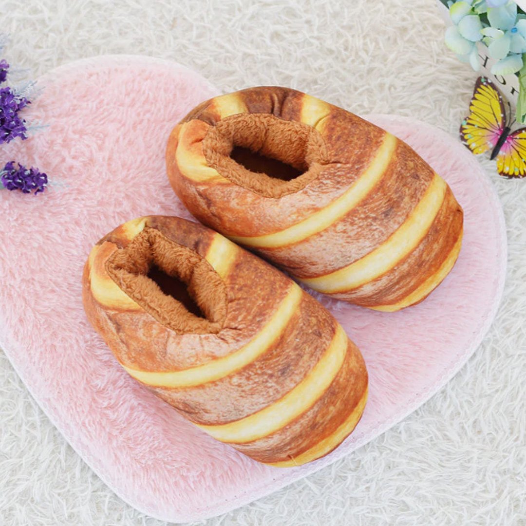 Butter Bread Plush Slippers-Kawaii Dream