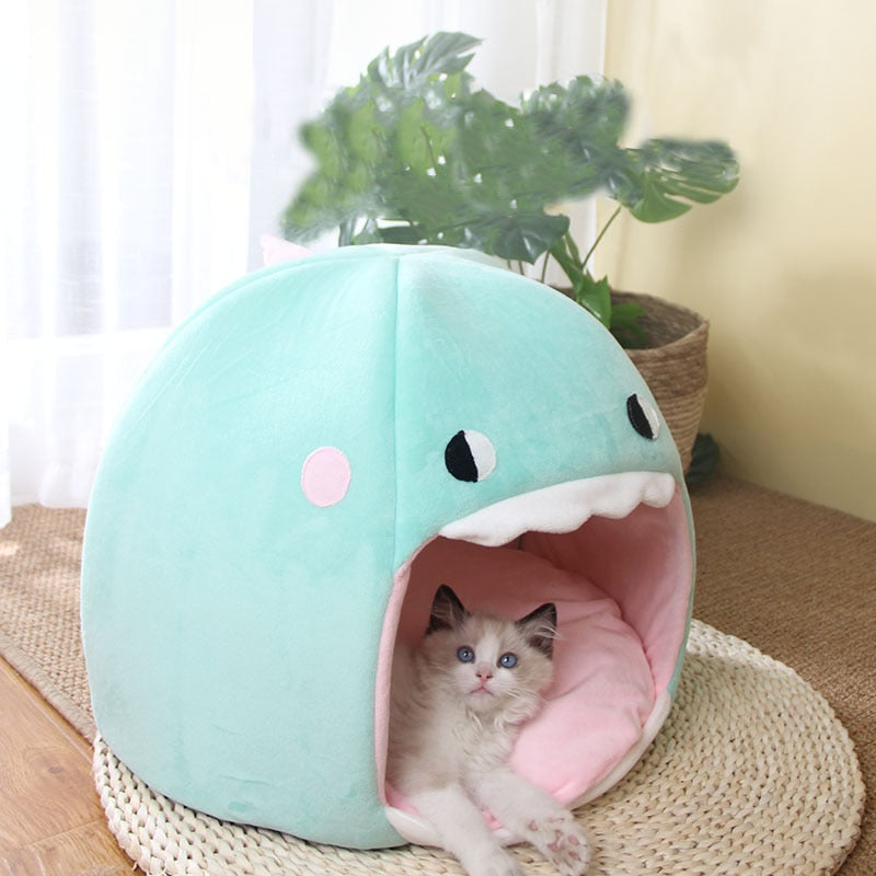 Chonky Kawaii Dinosaur Cave Cat Dog Bed-Kawaii Dream