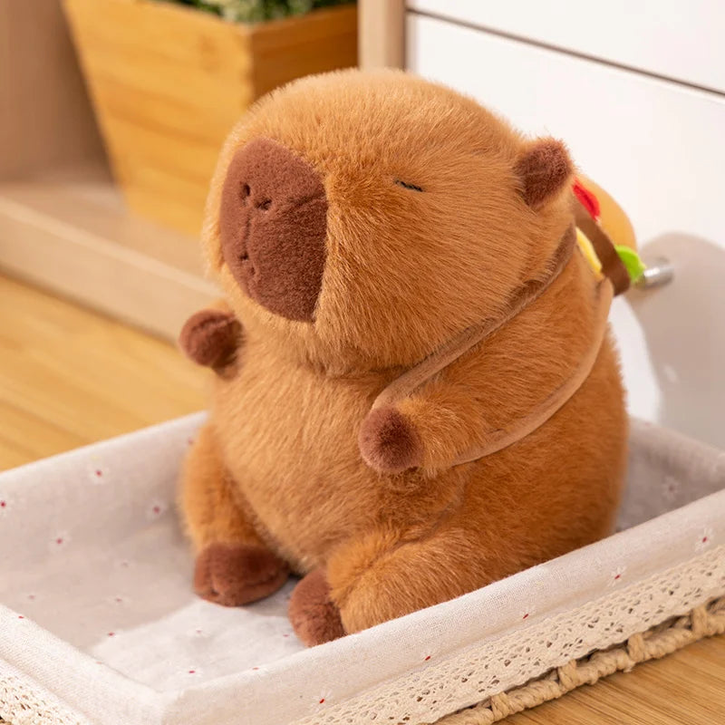 Fluffy Capybara Burger Bag Plushies-Kawaii Dream