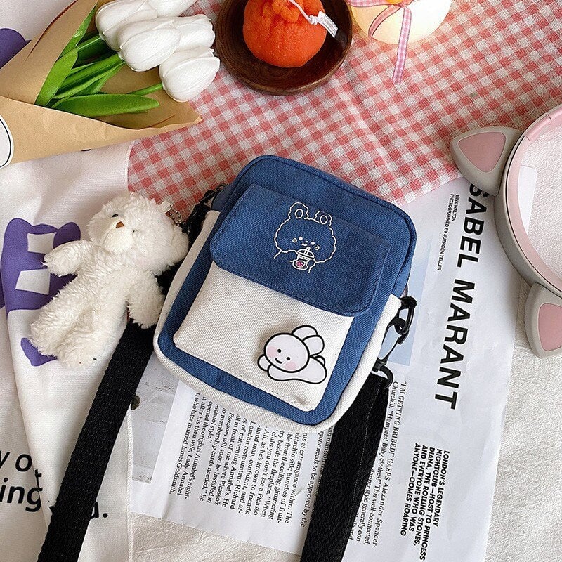 Funny Bunny Canvas Side Bag-Kawaii Dream