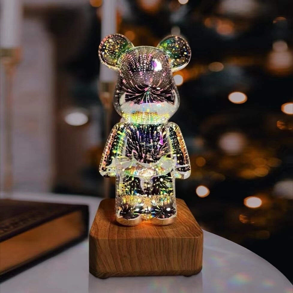 Galaxy Fireworks Standing Bear Night Light-Kawaii Dream