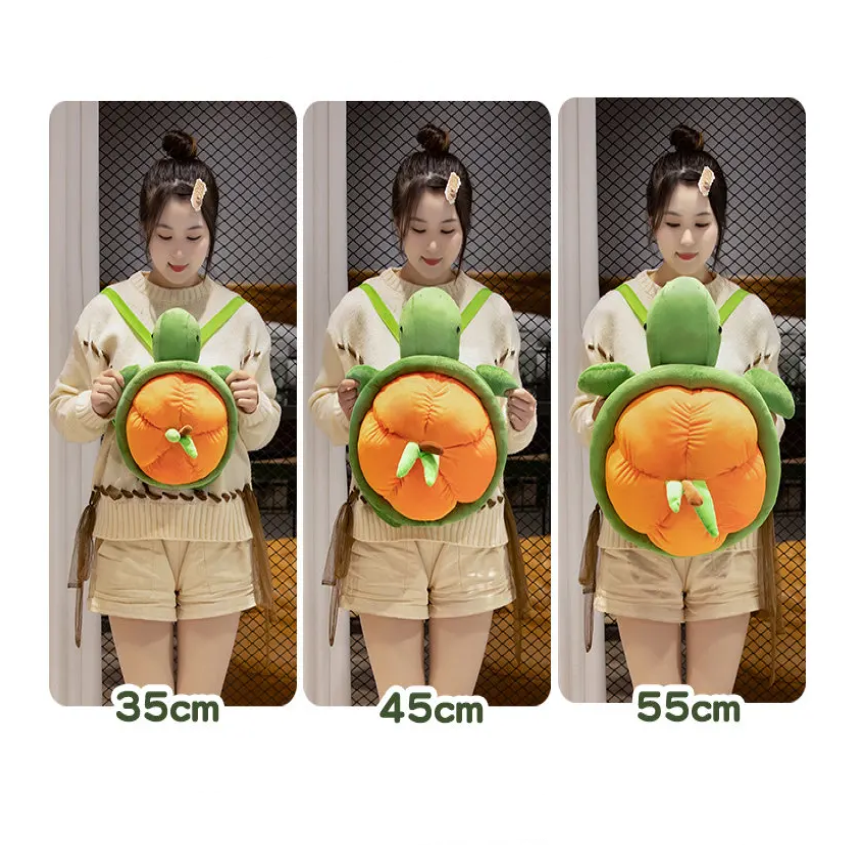 Green Orange Turtle Plush Backpack-Kawaii Dream