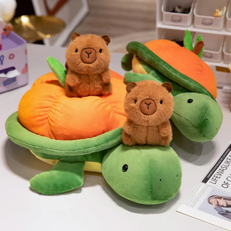 Green Orange Turtle Plush Backpack-Kawaii Dream