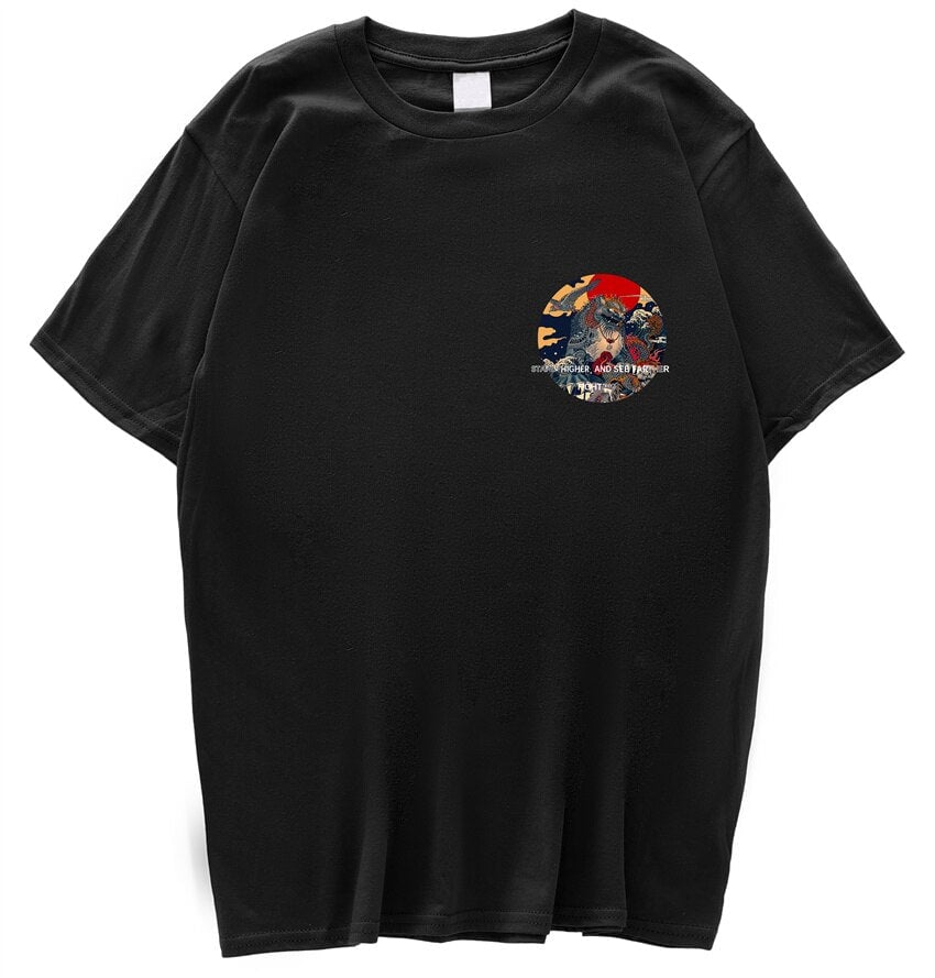 Harajuku Stone Lion Printed Streetwear Unisex Tee-Kawaii Dream