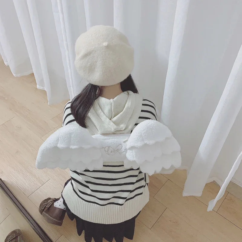 angel wing mini backpack Neighborhood Fluffy angel wings and heart shaped where celestial design meets practical elegance Japan Anime Angel Wings Plush