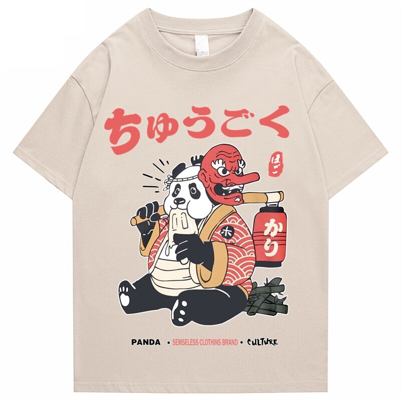 Japanese Fat Samurai Panda Unisex Tee-Kawaii Dream