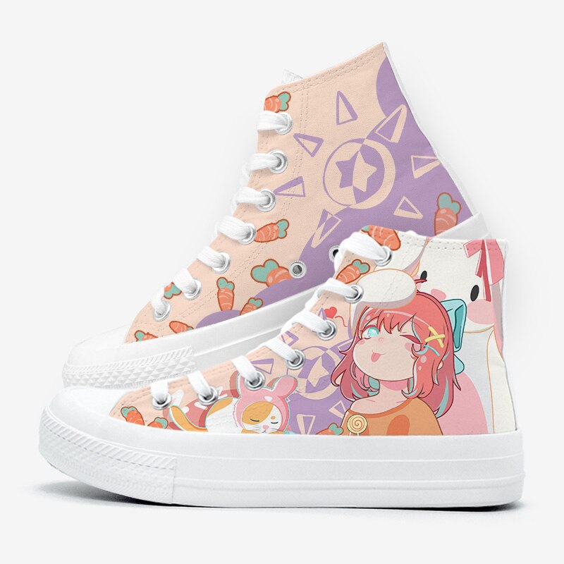 Japanese Kawaii Girl Bunny Carrots Women's Sneakers Trainers-Kawaii Dream
