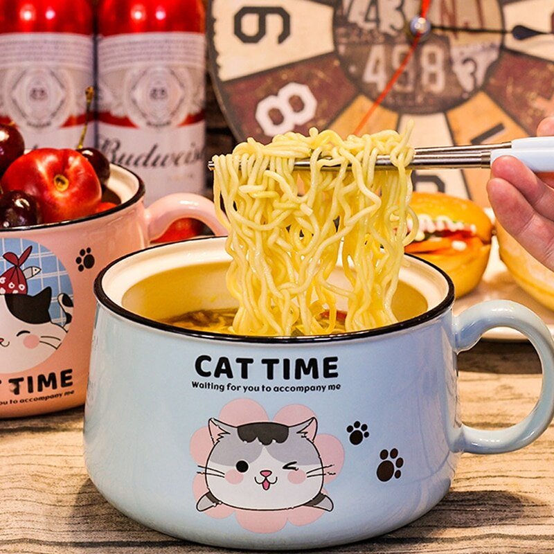 Japanese Kawaiies Instant Noodles Cat Bowl-Kawaii Dream