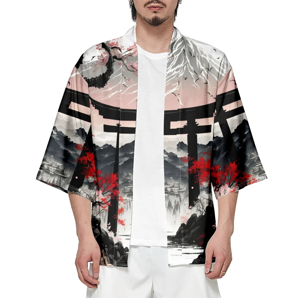 Japanese-theme Dawn Shrine Unisex Kimono-Kawaii Dream