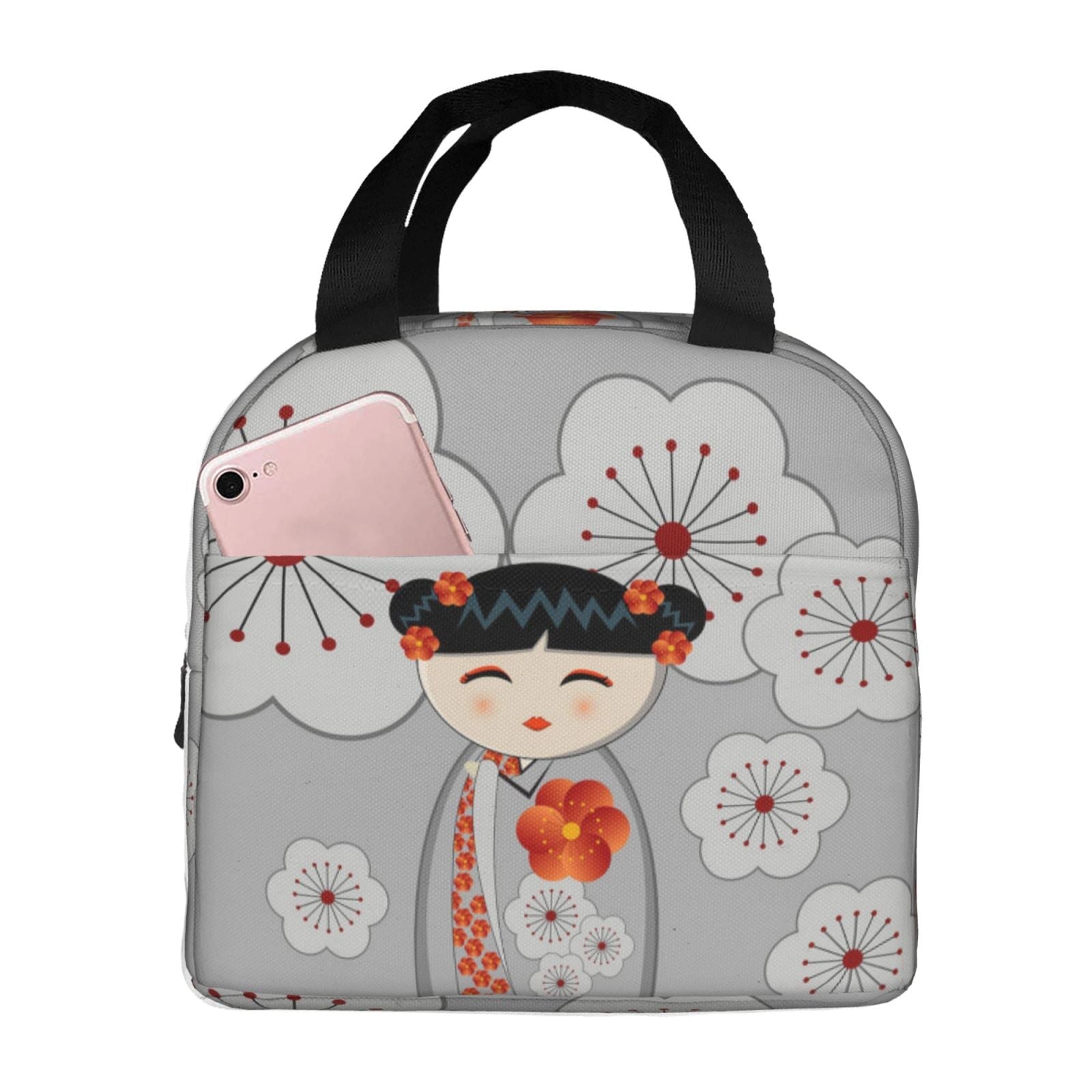 Japanese-themed Keiko Kokeshi Doll Insulated Lunch Bag Collection-Kawaii Dream