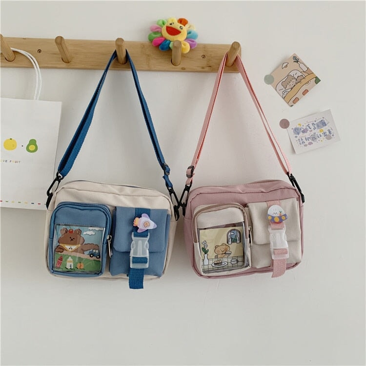Japanse Rectangle Small Nylon Crossbody Shoulder Bag-Kawaii Dream