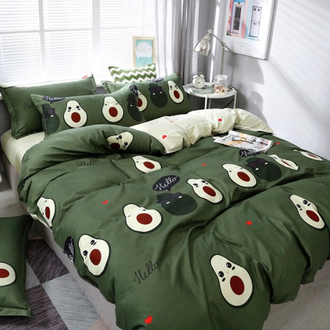 Kawaii Avocado Buddies Bedding Set-Kawaii Dream
