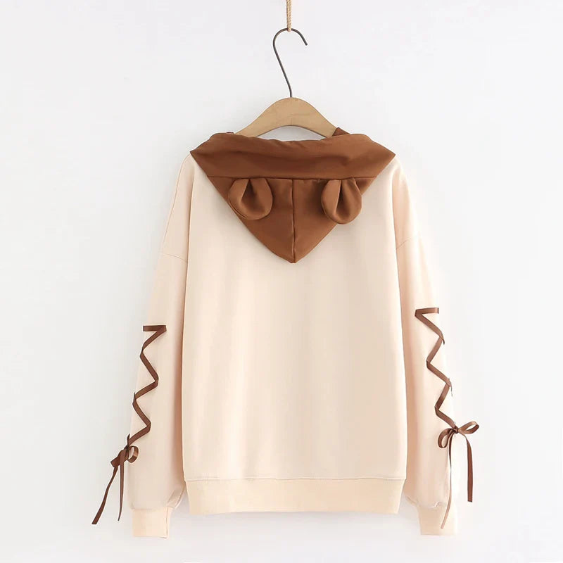 Kawaii Brown Bear Cookies Two-Tone Hoodie-Kawaii Dream