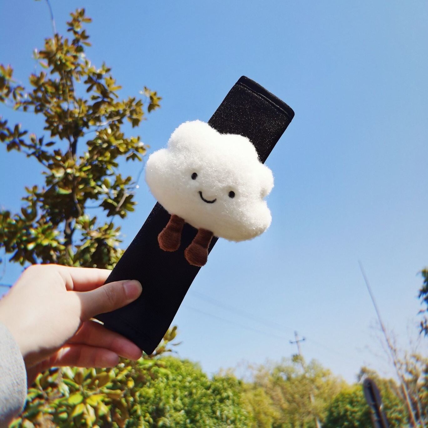 Kawaii Cloud Plush Car Seat Belt Cover Shoulder Strap Accessory-Kawaii Dream