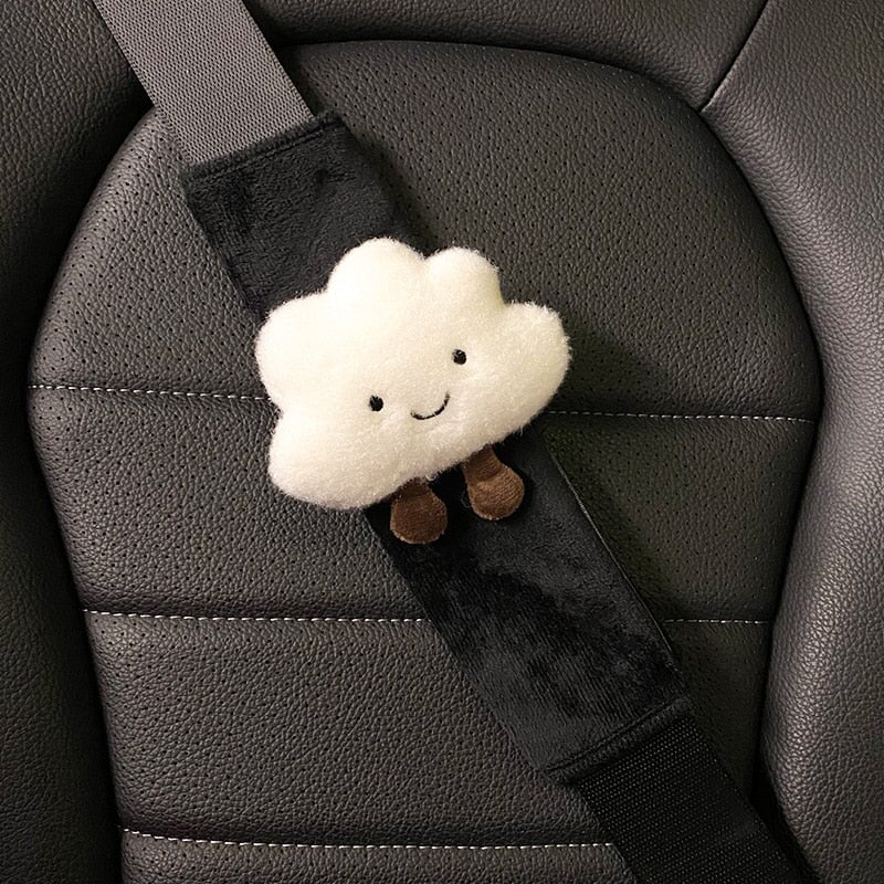 Kawaii Cloud Plush Car Seat Belt Cover Shoulder Strap Accessory-Kawaii Dream