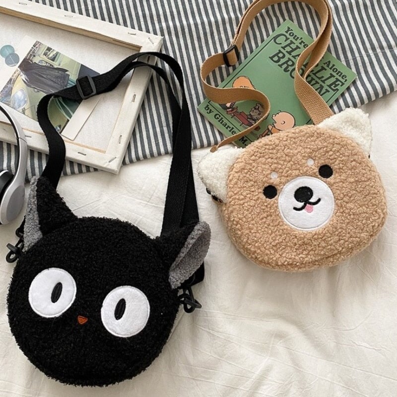 Kawaii Fluffy Cat Sheep Dog Shoulder Bag-Kawaii Dream
