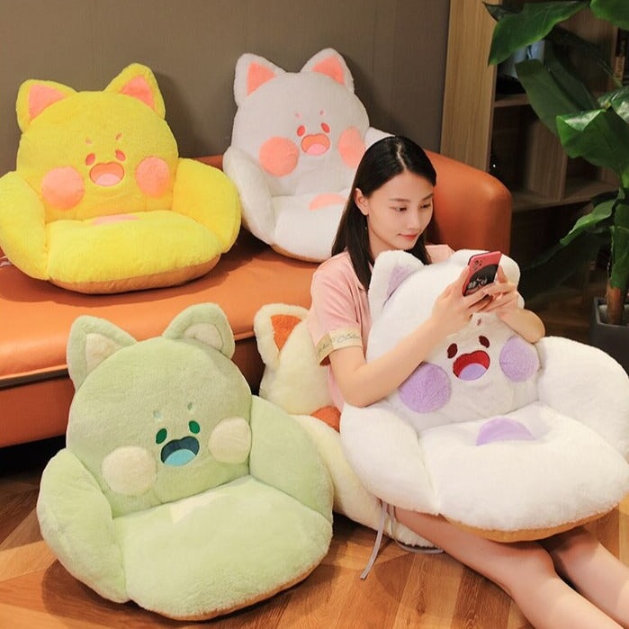 Kawaii Fluffy Fox Chair-shaped Cushions-Kawaii Dream