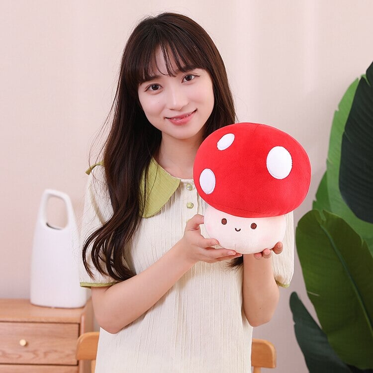 Kawaii Red Brown White Mushroom Plushie Family-Kawaii Dream