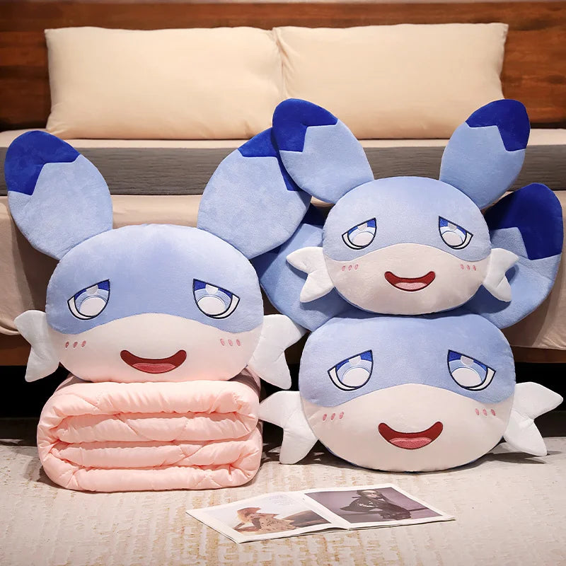 Kawaii Sofi Blue Dragon Pillow Blanket Plushie Combo-Kawaii Dream