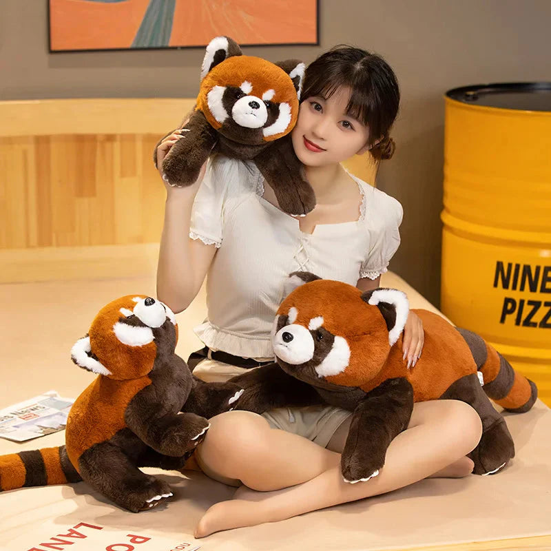Laying Fluffy Red Panda Lifelike Plushie-Kawaii Dream