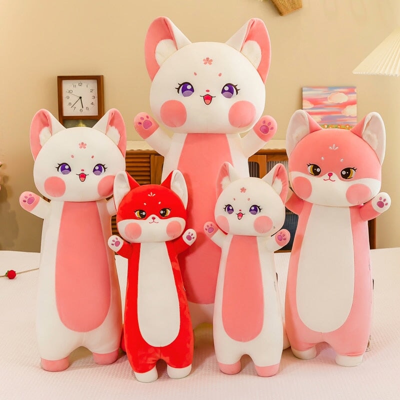 Long Cuddly Sakura Fox Family Plushie-Kawaii Dream