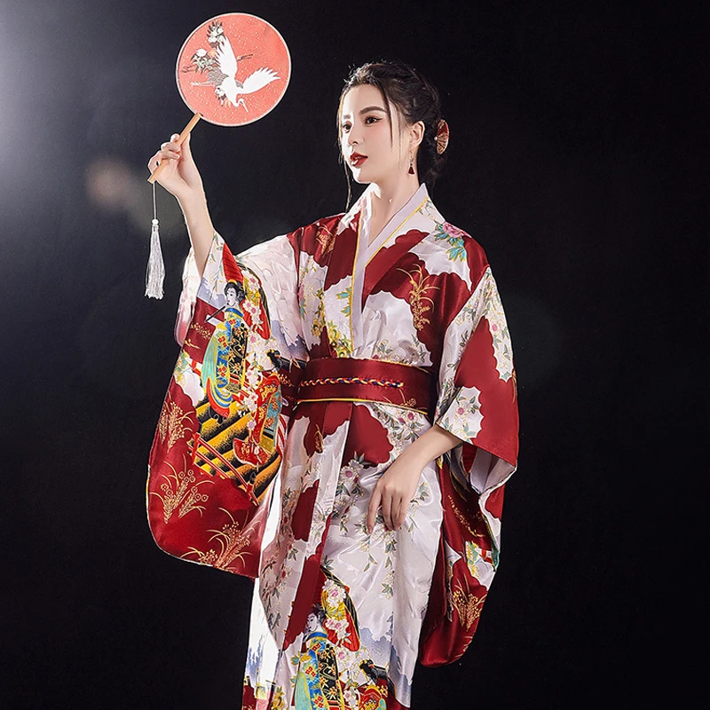 Long Traditional Japanese-themed Floral Women's Kimono-Kawaii Dream
