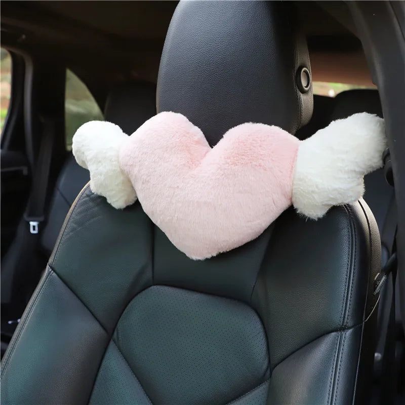 Love Heart Wings Car Head Rest Plush Pillow-Kawaii Dream