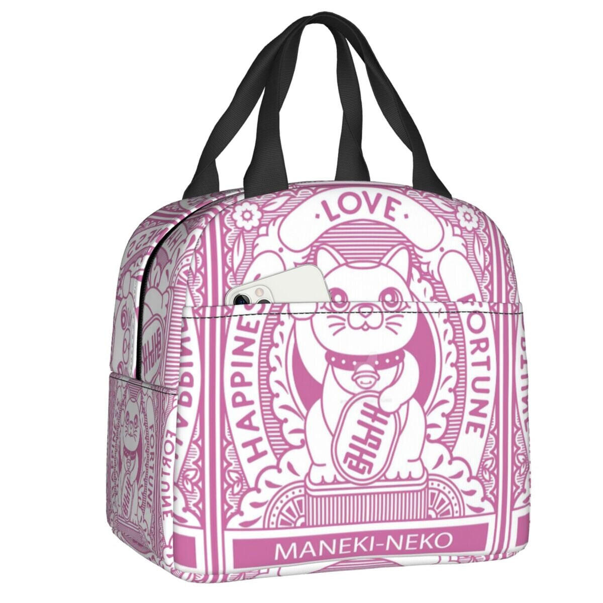Maneki Neko Lucky Cat Insulated Lunch Bag-Kawaii Dream