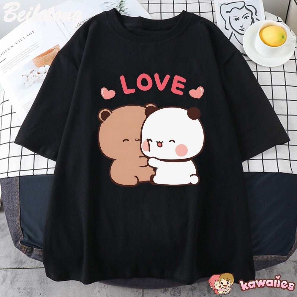 Mocha and Tofu Panda Bear Love Tee-Kawaii Dream