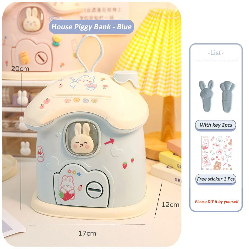 Pastel Bunny House Piggy Bank-Kawaii Dream