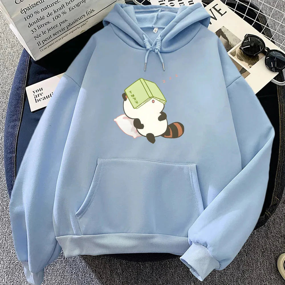 Raccoon Sleeping and Studying Unisex Hoodies-Kawaii Dream