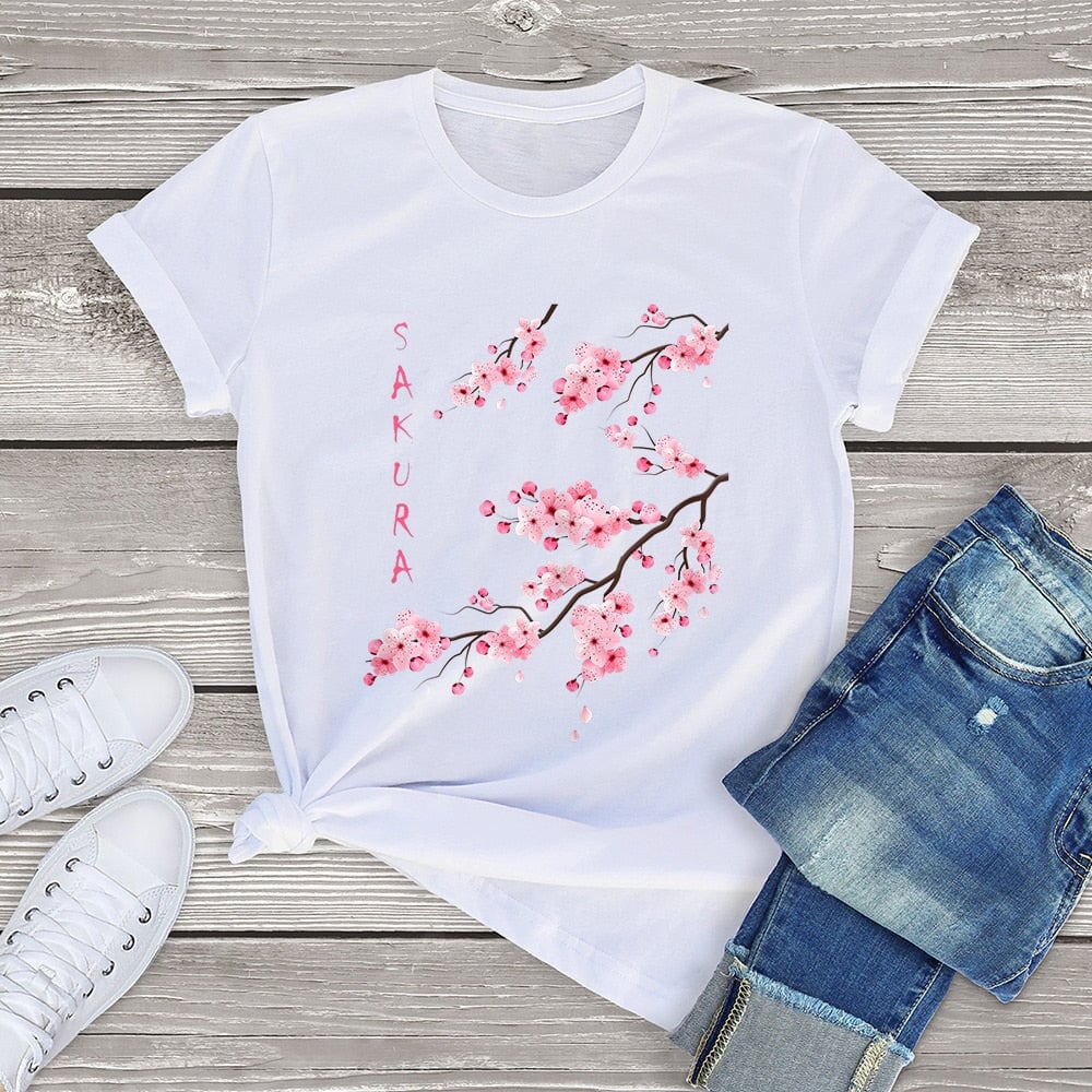 Sakura Cherry Blossom Tee-Kawaii Dream