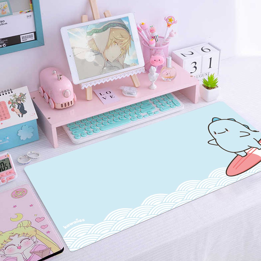 Surf with Big Tato Large Mouse Pad-Kawaii Dream