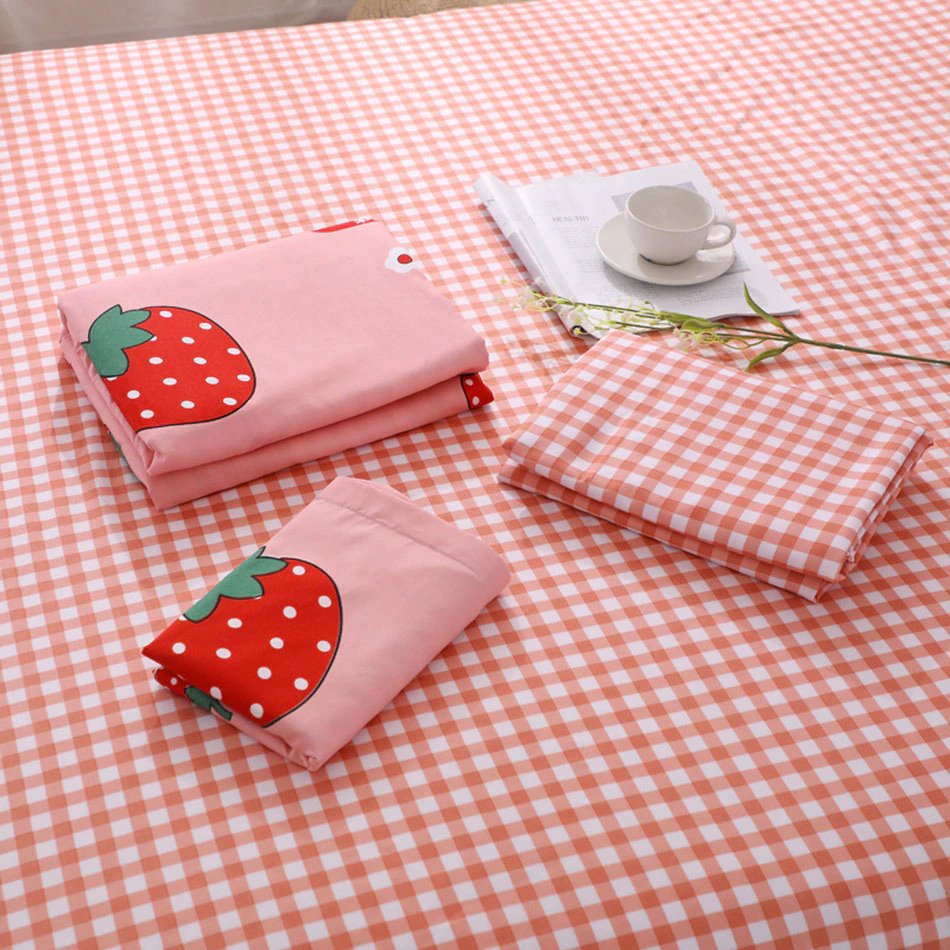 Sweet Strawberry Print Bedding Set-Kawaii Dream