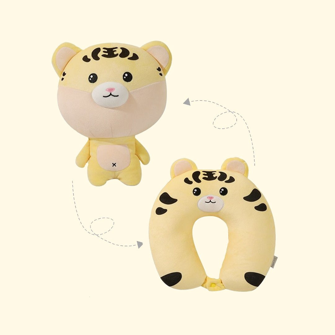 Tiger & Hamster 2-in-1 Travel Neck Support Pillow & Plushie-Kawaii Dream