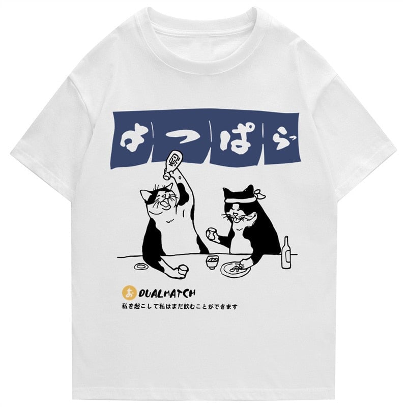 Two Cats Drinking at Japanese Bar Unisex Tee-Kawaii Dream