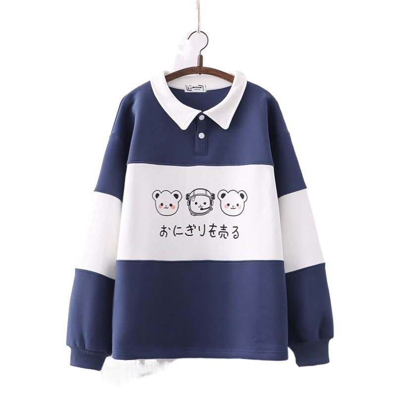 Two-Tone Blue Gray Trip Bears Unisex Sweatshirts-Kawaii Dream