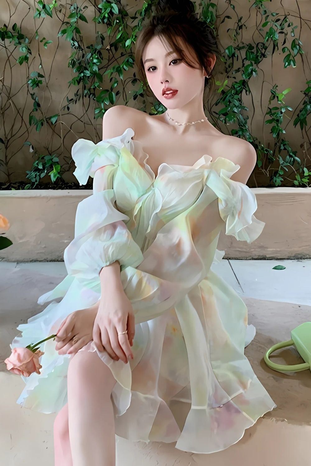 Tie-Dye Fairy Ruffled Dress