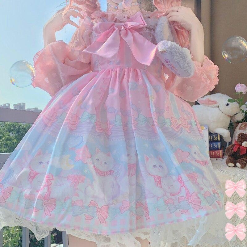 kawaii light pink dress sweet pink dress