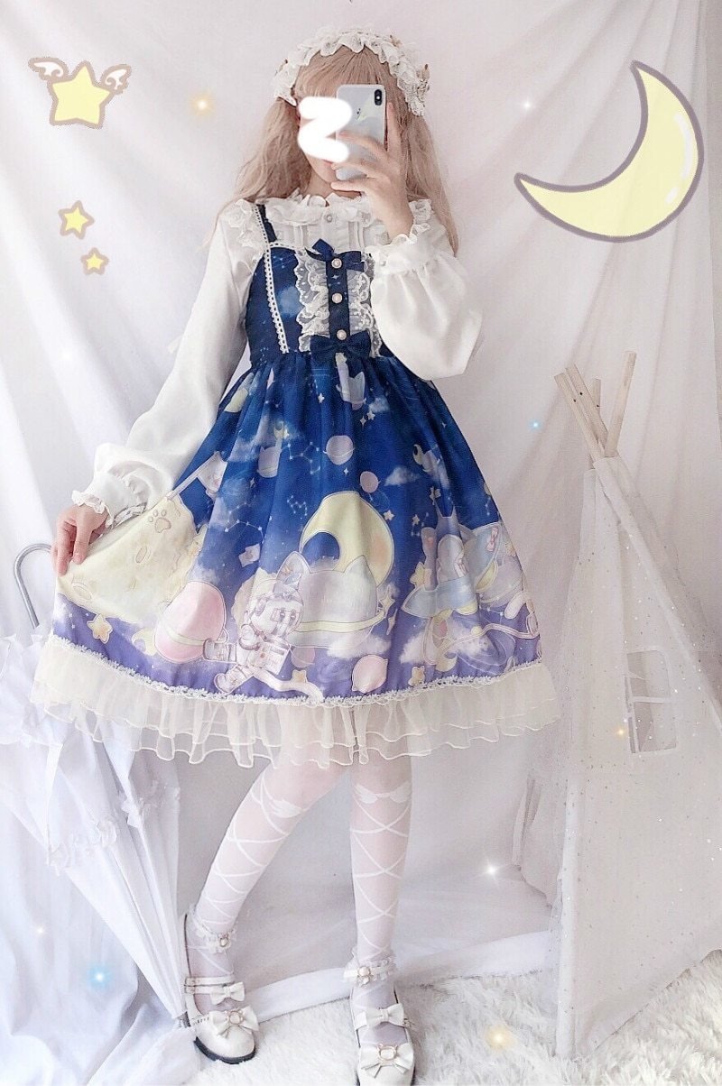 Space Travel Lolita Dress Purple Dress