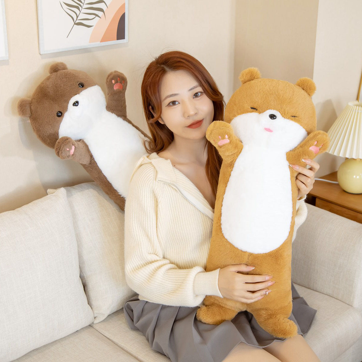 80cm Fluffy Long Otter Bunny Stuffed Plushies-Kawaii Dream