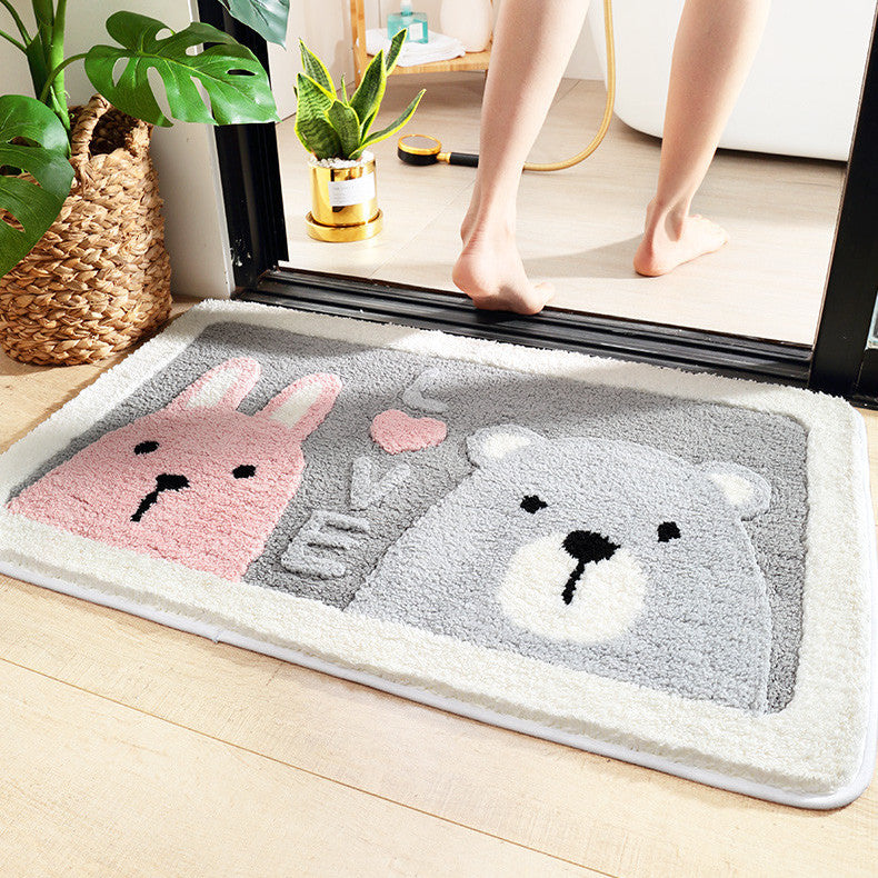 Adorable Animals Rectangle Non-Slip Fluffy Bath Mats Collection-Kawaii Dream
