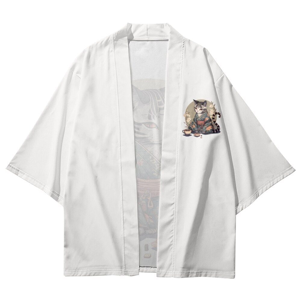 Anime Cat in Kimono Unisex Kimono Collection-Kawaii Dream