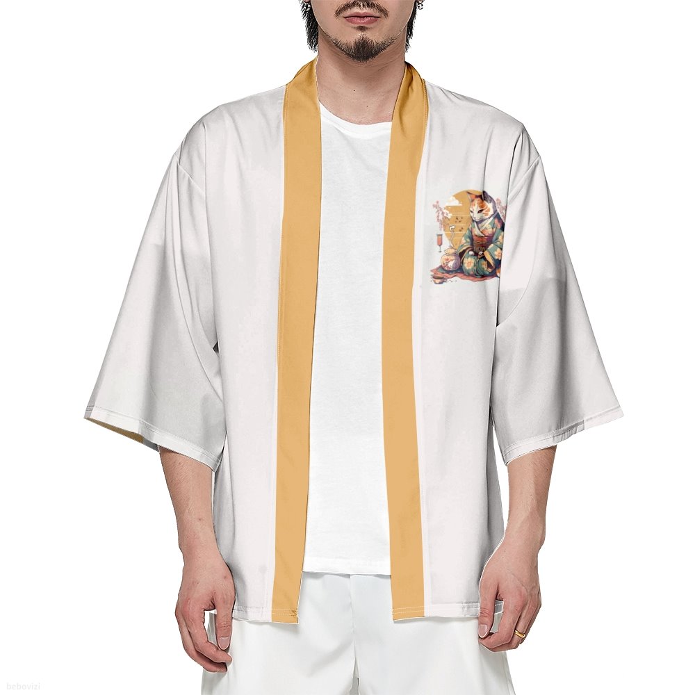 Anime Cat in Kimono Unisex Kimono Collection-Kawaii Dream