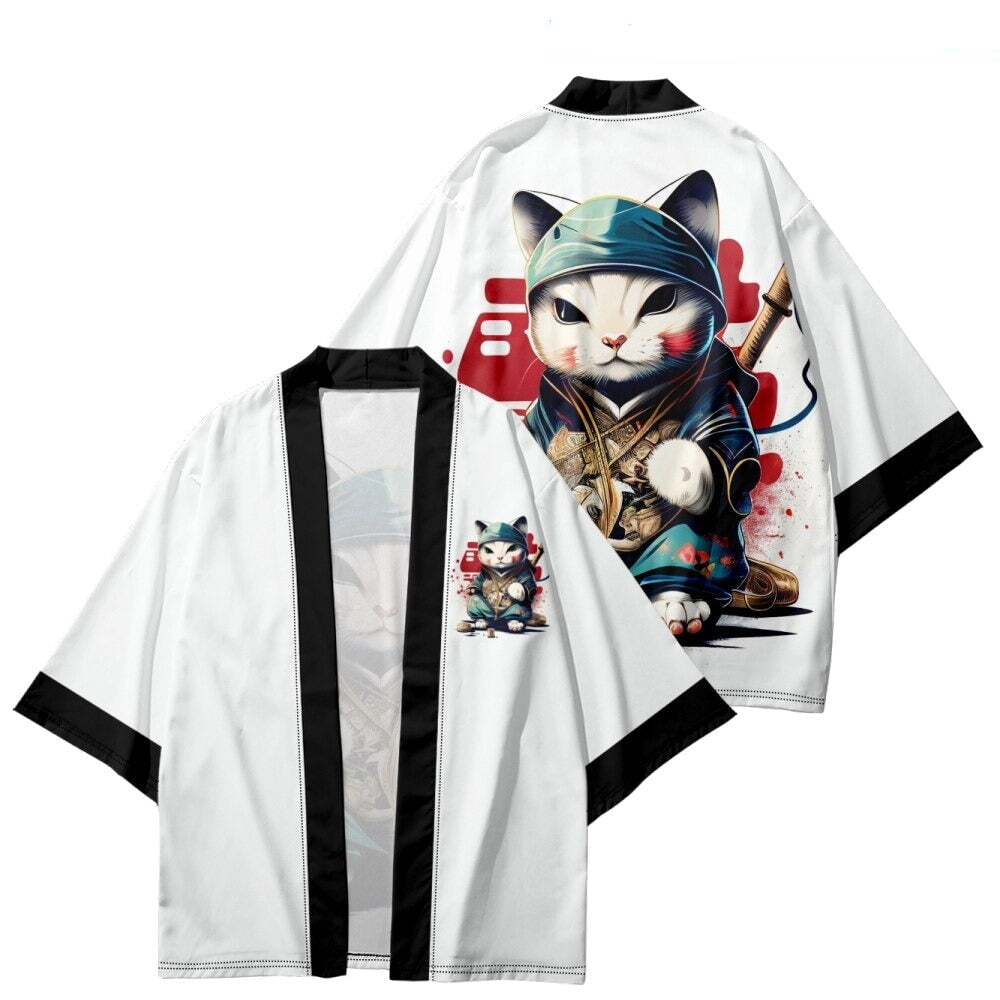 Anime Cat in Kimono Unisex Kimono Collection-Kawaii Dream