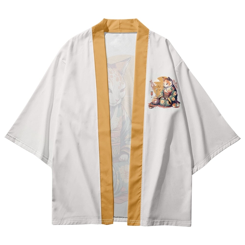 Anime Cat in Kimono Unisex Kimono Collection-Kawaii Dream