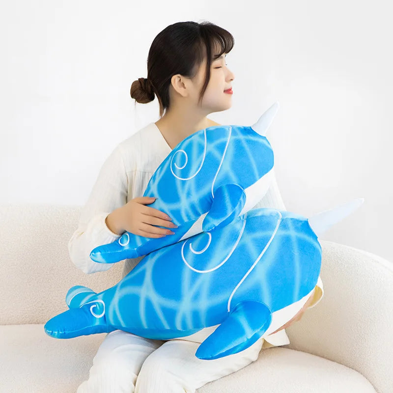 Anime Childe Tartaglia Blue Narwhal Whale Plush-Kawaii Dream
